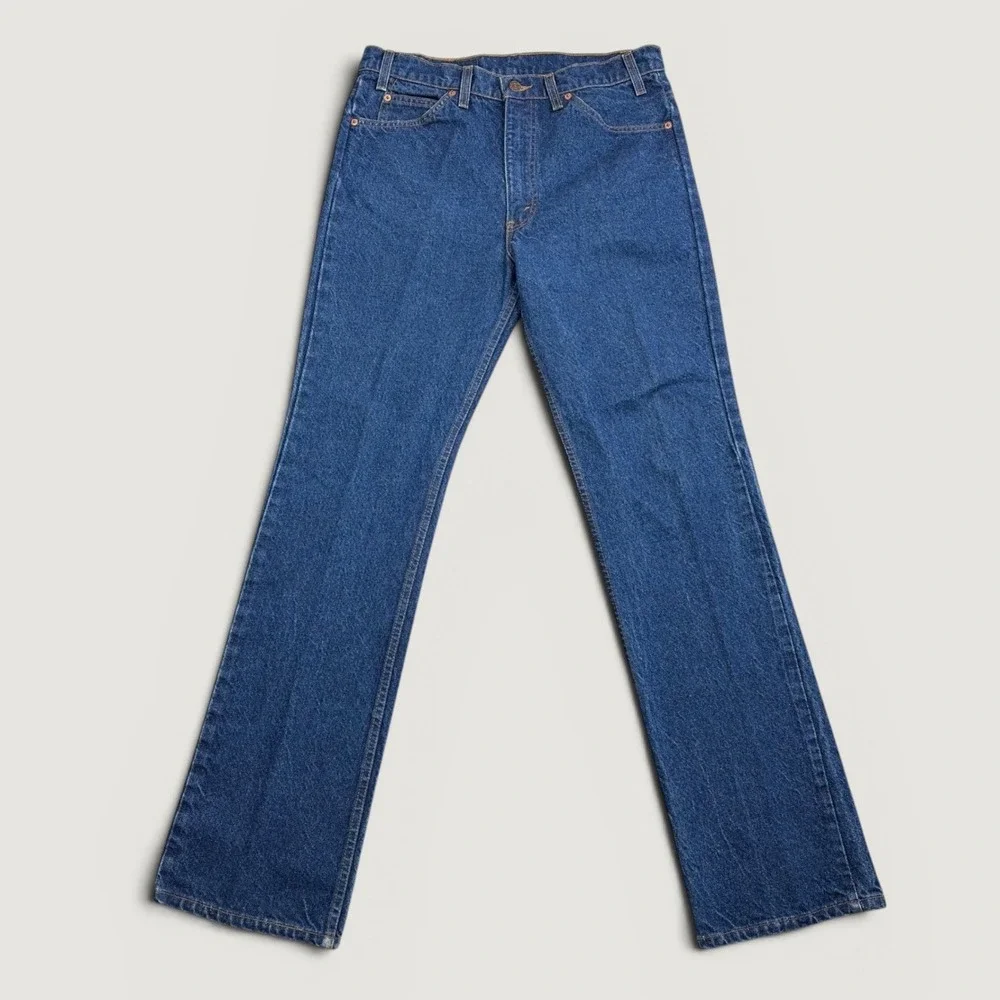 Vintage Levi's 517 Jeans Mens 35x34 (Fits 34x34) Blue Bootcut Orange Tab 90s USA